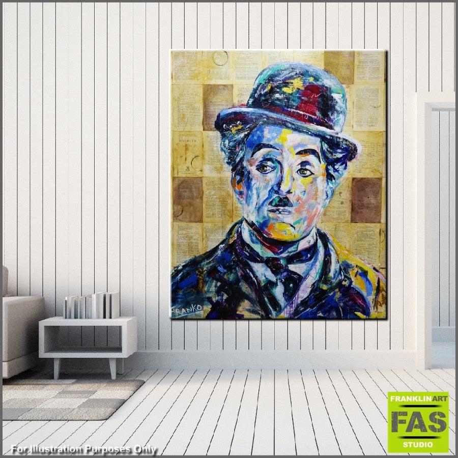 Be Inspired! Book Club Charlie Chaplin (SOLD)-book club-[Franko Artist]-[Gold Coast]-[Brisbane]-[Huge]-Franklin Art Studio