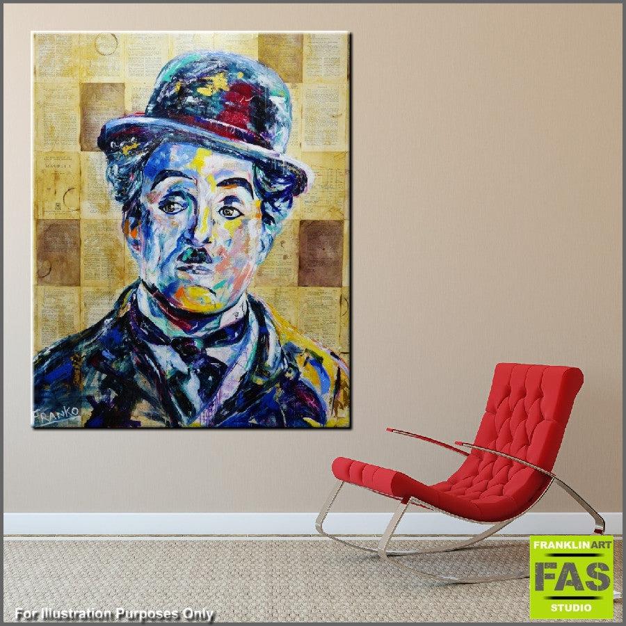 Be Inspired! Book Club Charlie Chaplin (SOLD)-book club-Franko-[Franko]-[huge_art]-[Australia]-Franklin Art Studio