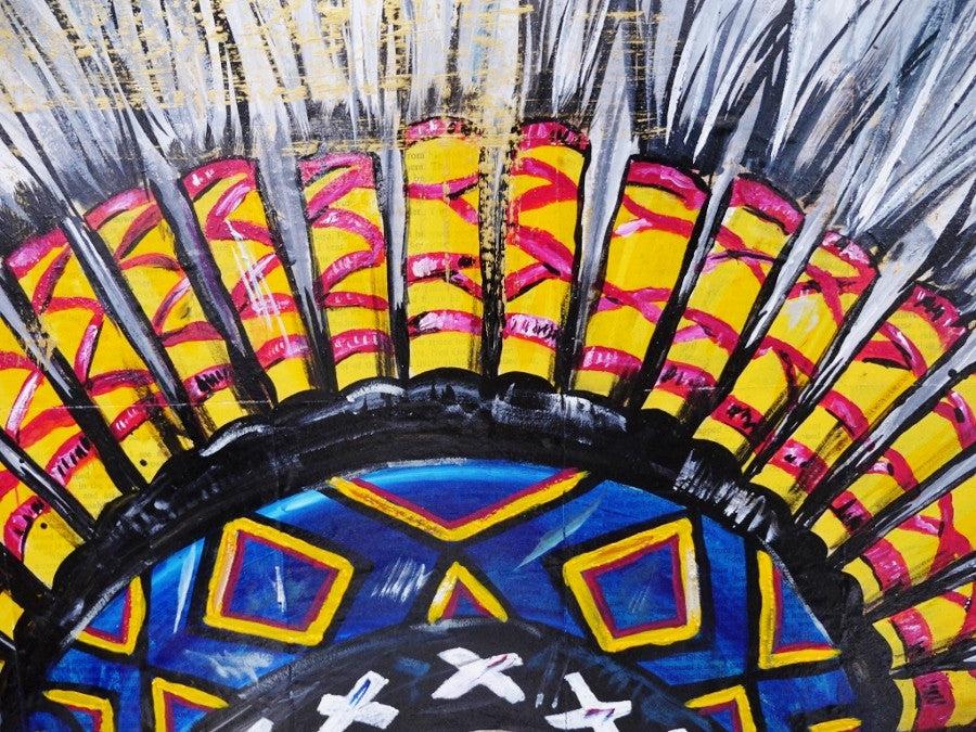 Be Inspired! Book Club Indian Chief Headdress (SOLD)-book club-[Franko Artist]-[Gold Coast]-[Brisbane]-[Huge]-Franklin Art Studio
