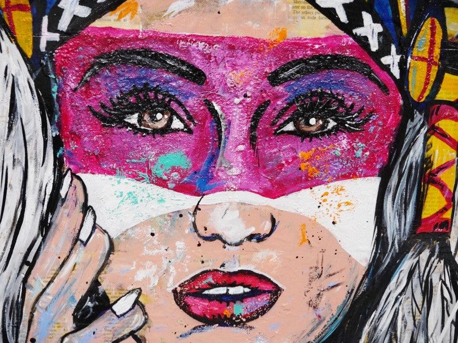 Be Inspired! Book Club Indian Chief Headdress (SOLD)-book club-[Franko Artist]-[Cheryl]-[Wendy]-[Gabriela]-Franklin Art Studio