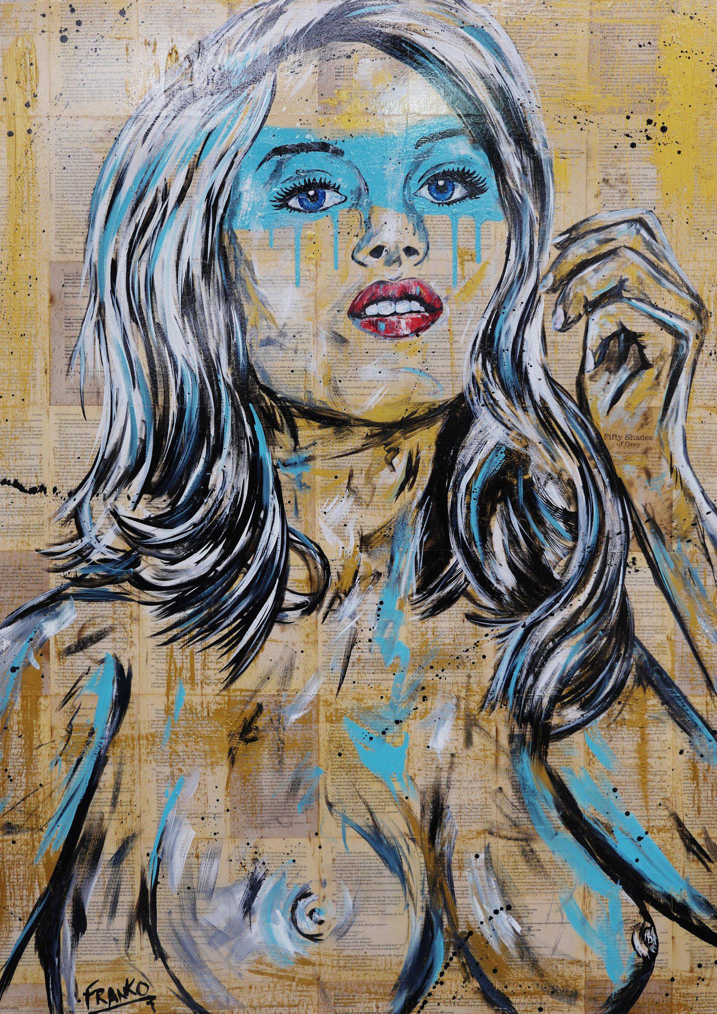 Be Inspired! Cobalt Blonde Book Club Series nude 50 shades of grey (SOLD)-book club-[Franko ]-[Gallery]-[popular]-[Australia]-Franklin Art Studio
