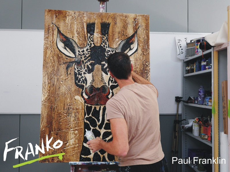 Be Inspired! Giraffe Black (SOLD)-Animals-[Franko Artist]-[Gold Coast]-[Brisbane]-[Huge]-Franklin Art Studio