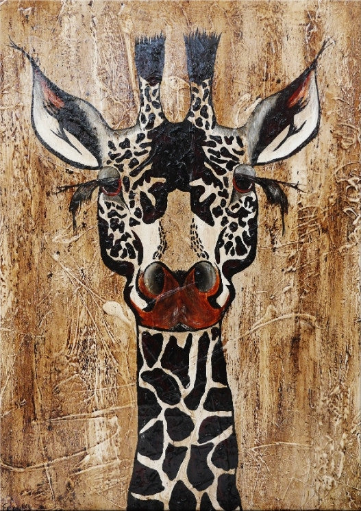 Be Inspired! Giraffe Black (SOLD)-Animals-Franko-[Franko]-[Australia_Art]-[Art_Lovers_Australia]-Franklin Art Studio