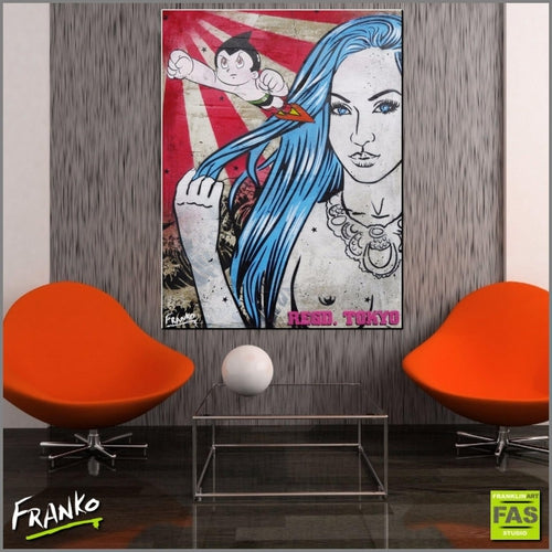 Be Inspired! Industrial Nude Japanese Asian Astro Boy concrete base (SOLD)-urban pop-Franko-[huge]-[Australian]-[best Selling]-Franklin Art Studio