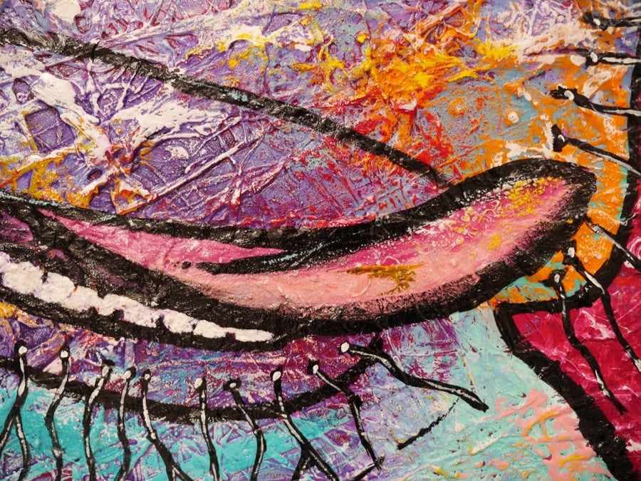 Be Inspired! Pink Cow (SOLD)-abstract realism-[Franko Artist]-[Cheryl]-[Wendy]-[Gabriela]-Franklin Art Studio