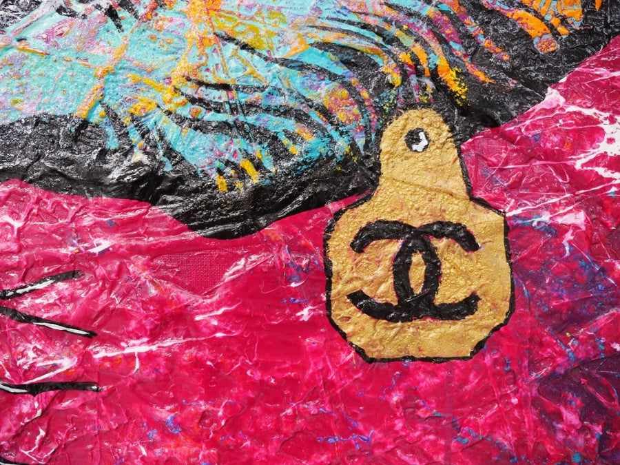 Be Inspired! Pink Cow (SOLD)-abstract realism-[Franko]-[Artist]-[Australia]-[Painting]-Franklin Art Studio