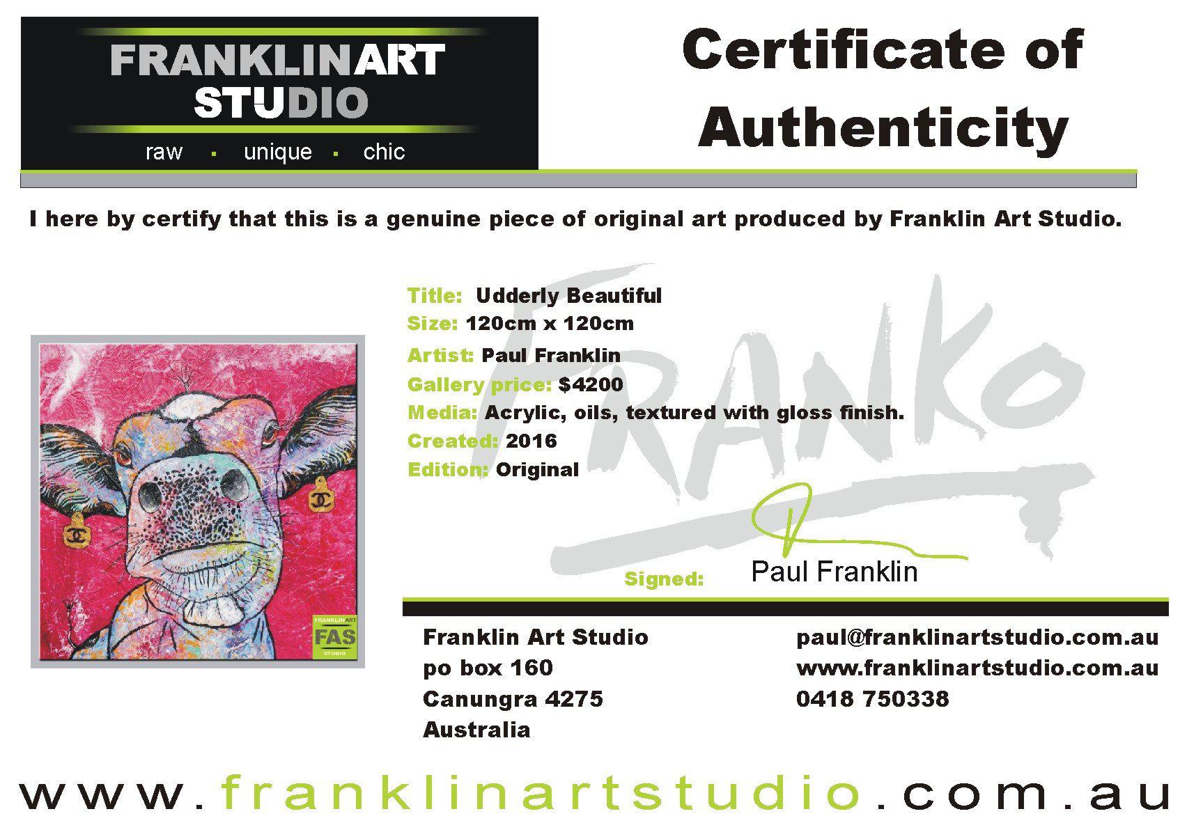 Be Inspired! Pink Cow Udderly (SOLD)-people-Franko-[franko_artist]-[Art]-[interior_design]-Franklin Art Studio