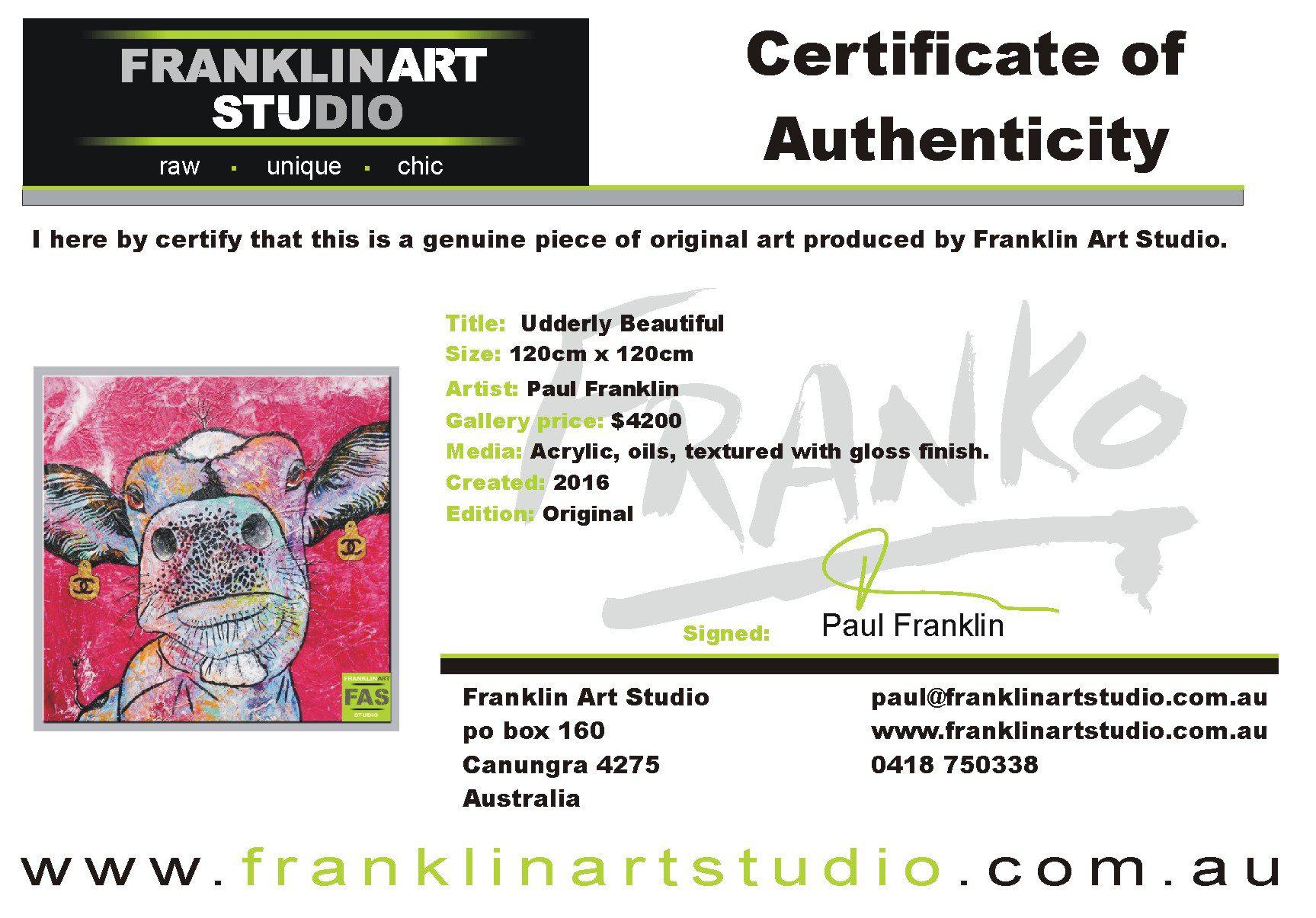 Be Inspired! Pink Cow Udderly (SOLD)-people-[Franko Artist]-[Gold Coast]-[Brisbane]-[Huge]-Franklin Art Studio