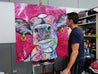 Be Inspired! Pink Cow Udderly (SOLD)-people-[Franko Artist]-[Cheryl]-[Wendy]-[Gabriela]-Franklin Art Studio