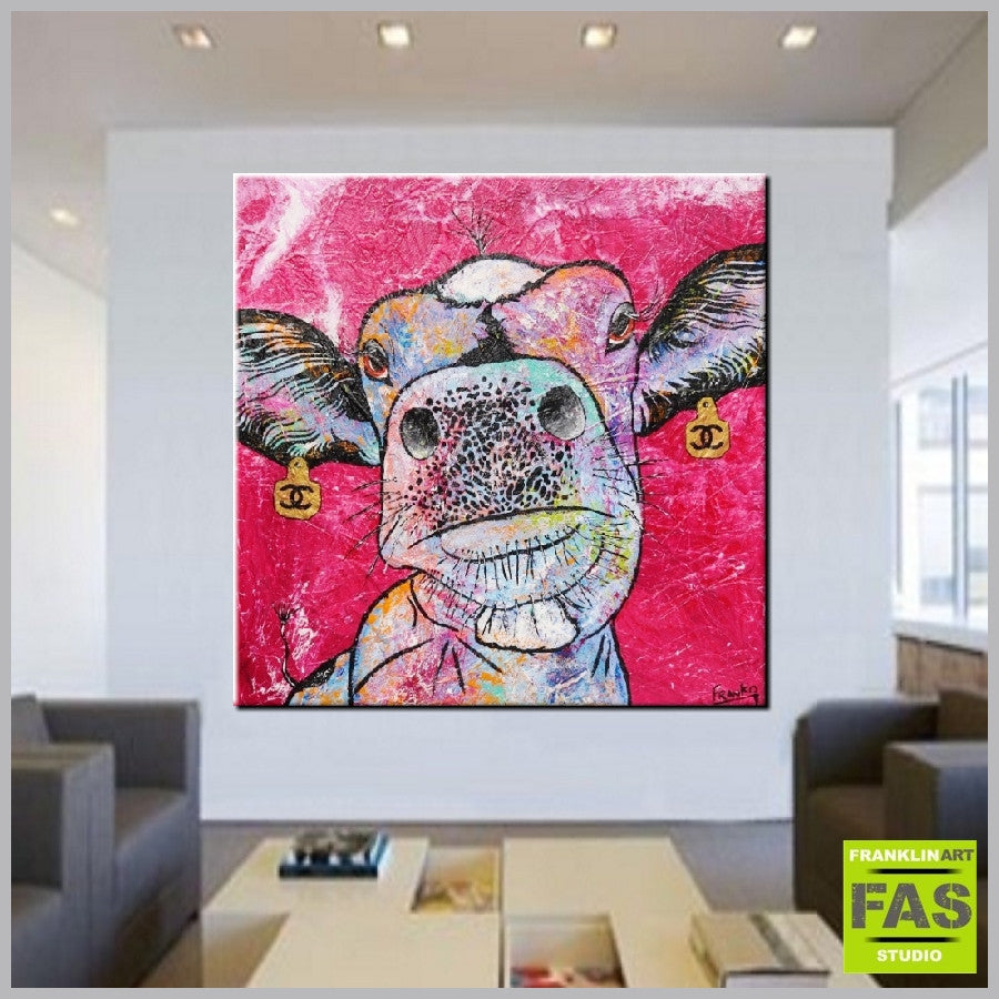 Be Inspired! Pink Cow Udderly (SOLD)-people-Franko-[huge]-[Australian]-[best Selling]-Franklin Art Studio
