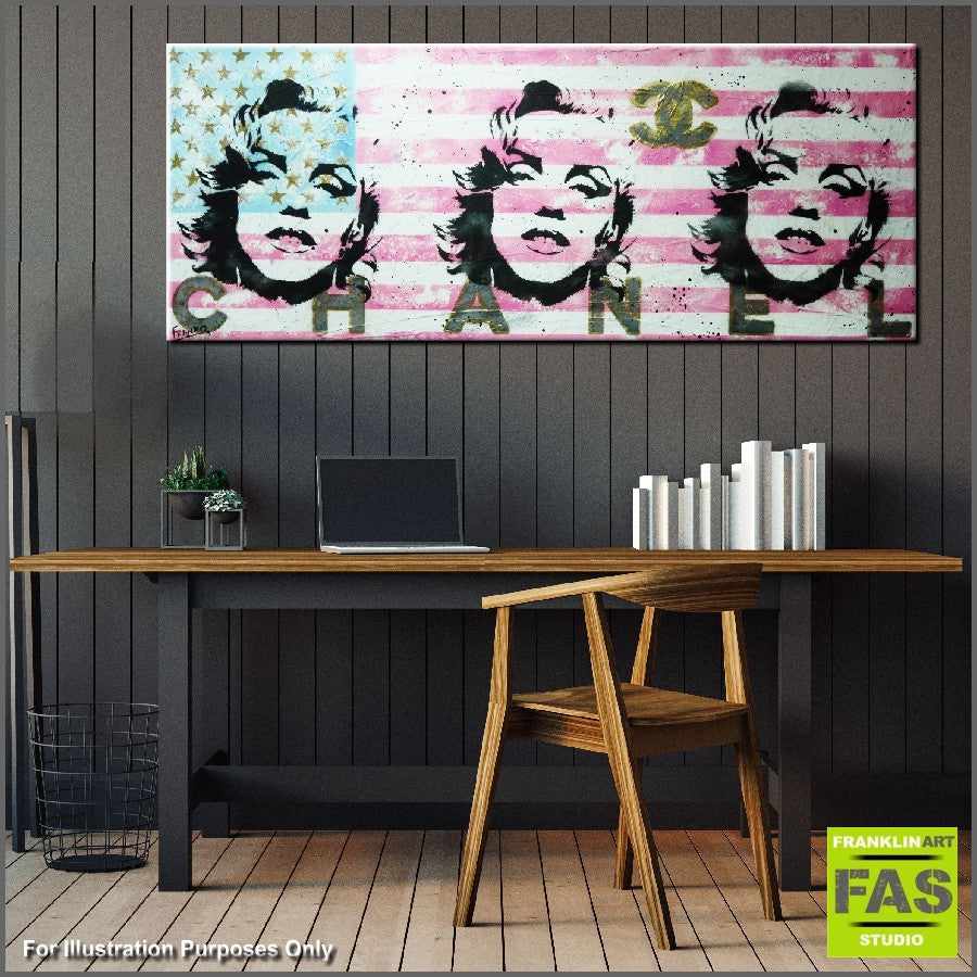 Be Inspired! Urban Pop American Flag Marilyn Monroe (SOLD)-urban pop-Franko-[Franko]-[huge_art]-[Australia]-Franklin Art Studio