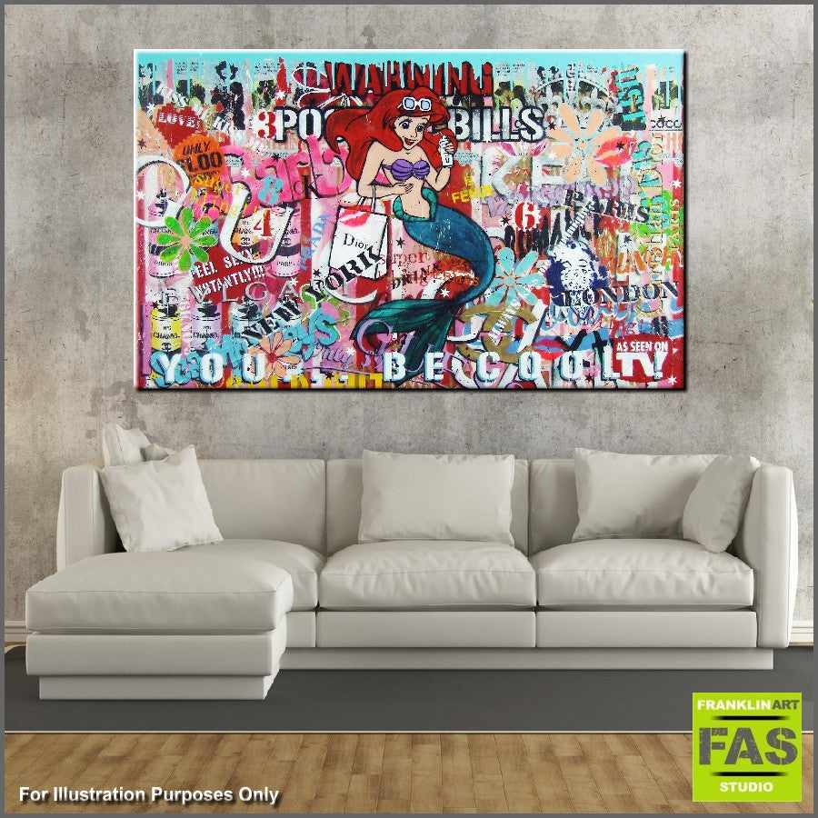 Be Inspired! Urban Pop Ariel The Little Mermaid (SOLD)-urban pop-Franko-[huge]-[Australian]-[best Selling]-Franklin Art Studio
