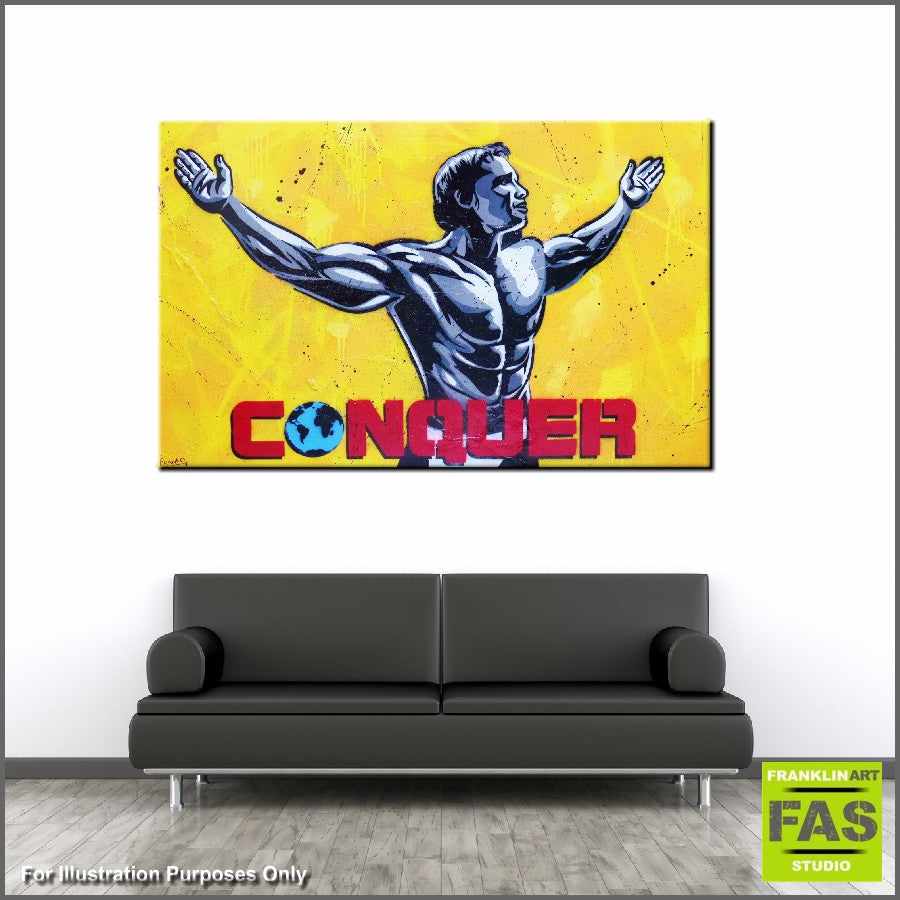 Be Inspired! Urban Pop Arnold Schwarzenegger Conquer (SOLD)-urban pop-Franko-[franko_artist]-[Art]-[interior_design]-Franklin Art Studio