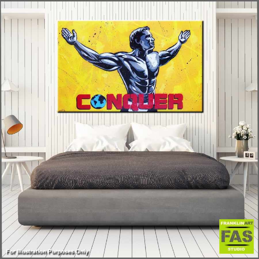 Be Inspired! Urban Pop Arnold Schwarzenegger Conquer (SOLD)-urban pop-Franko-[Franko]-[huge_art]-[Australia]-Franklin Art Studio