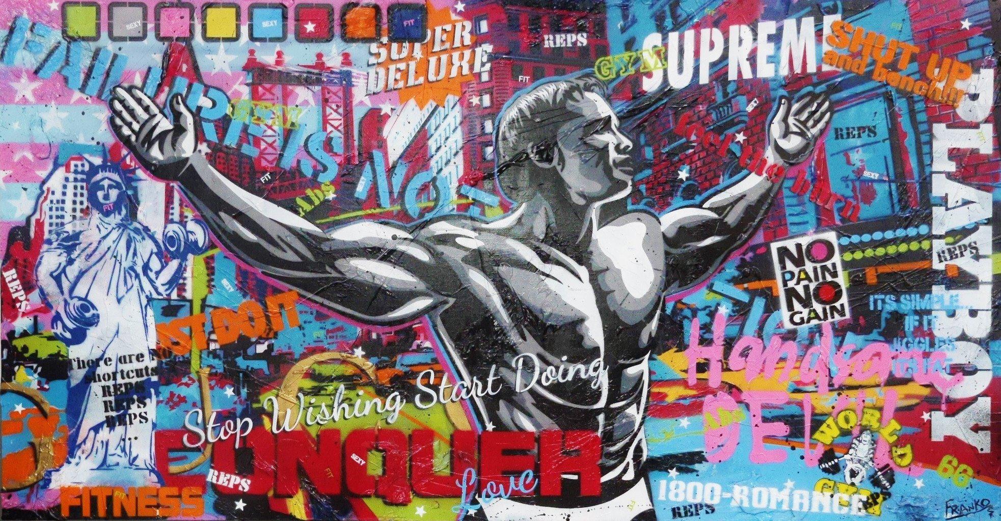 Be Inspired! Urban Pop Arnold Schwarzenegger (SOLD)-urban pop-Franko-[Franko]-[Australia_Art]-[Art_Lovers_Australia]-Franklin Art Studio