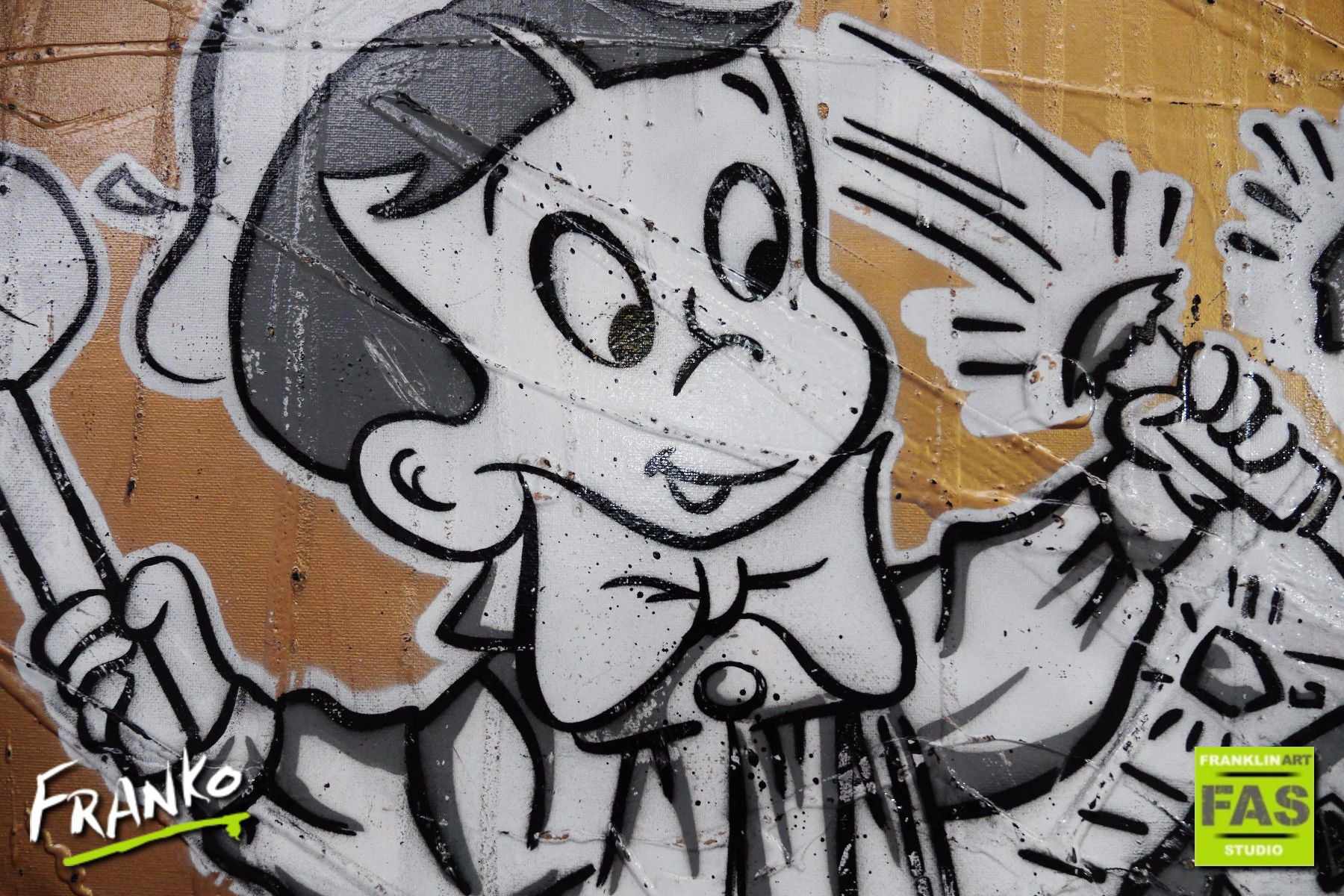 Be Inspired! Urban Pop Art Richie Rich Bitcoin (SOLD)-bitcoin themed-[Franko Artist]-[Cheryl]-[Wendy]-[Gabriela]-Franklin Art Studio