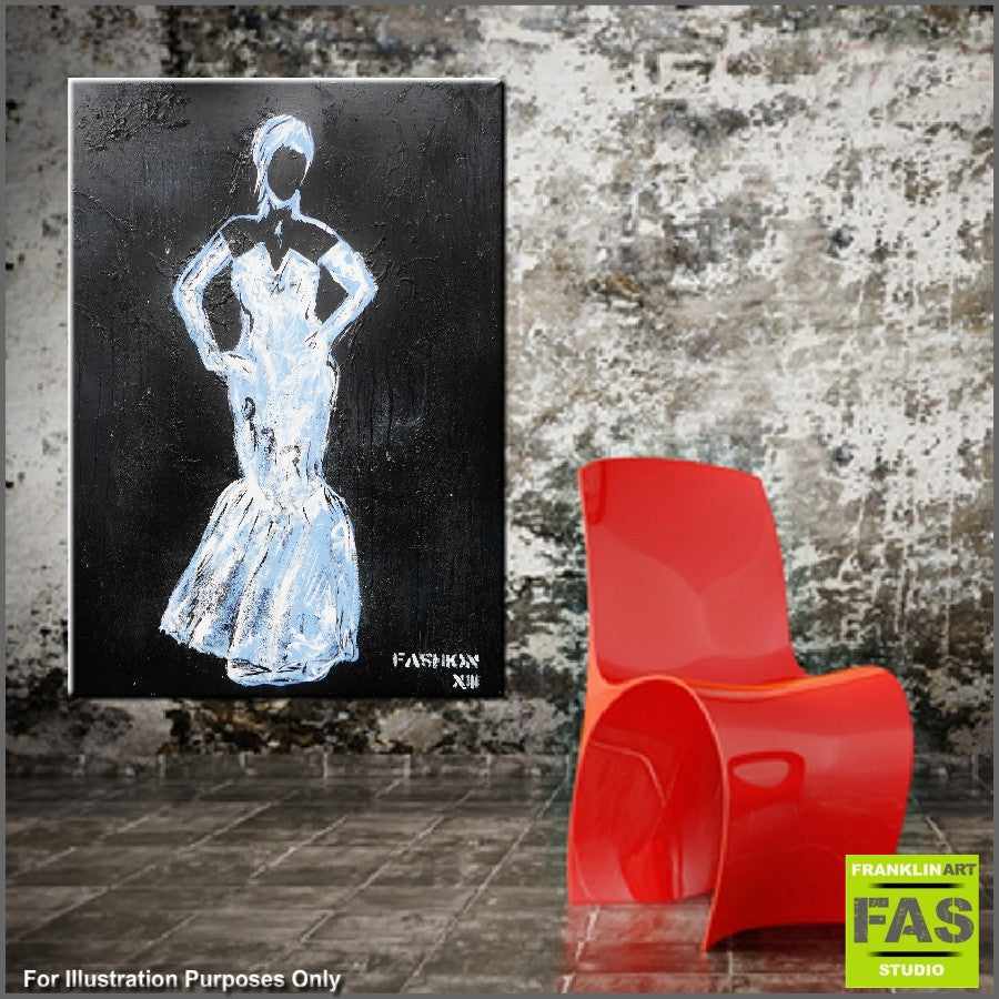 Be Inspired! Urban Pop Black Fashion Dress xiii (SOLD)-urban pop-Franko-[Franko]-[huge_art]-[Australia]-Franklin Art Studio