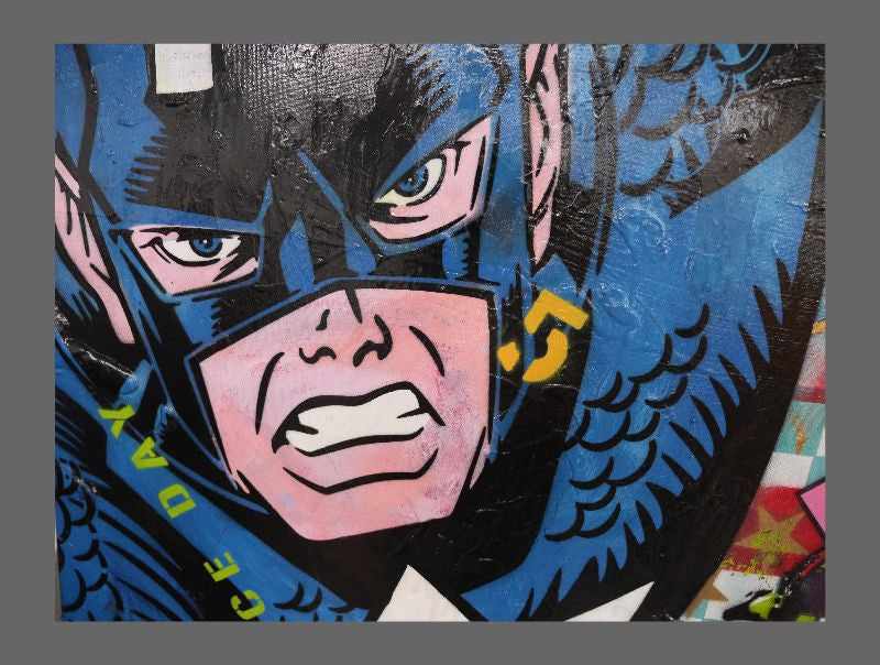 Be Inspired! Urban Pop Captain America (SOLD)-urban pop-[Franko Artist]-[Cheryl]-[Wendy]-[Gabriela]-Franklin Art Studio