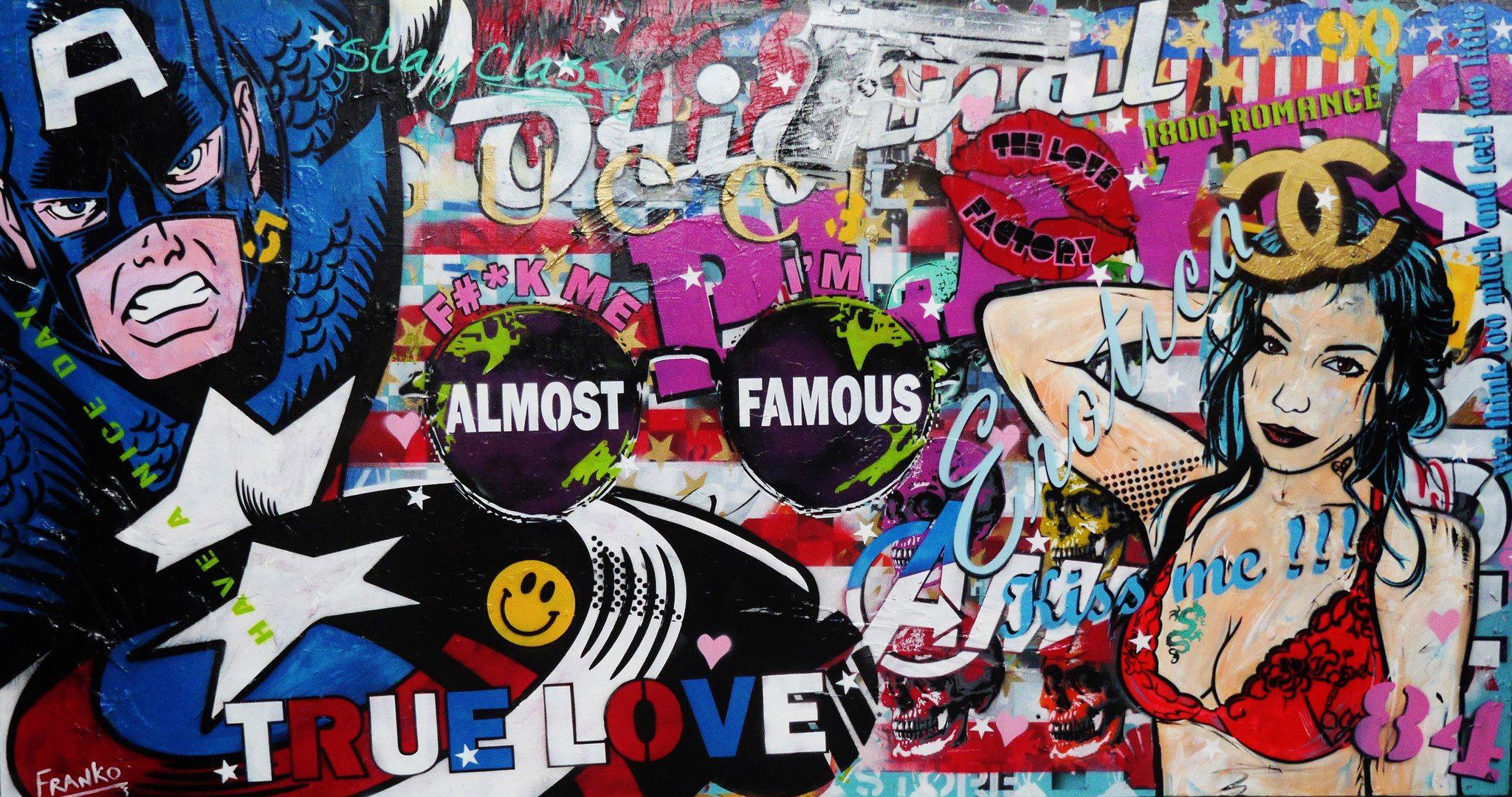 Be Inspired! Urban Pop Captain America (SOLD)-urban pop-[Franko ]-[Gallery]-[popular]-[Australia]-Franklin Art Studio