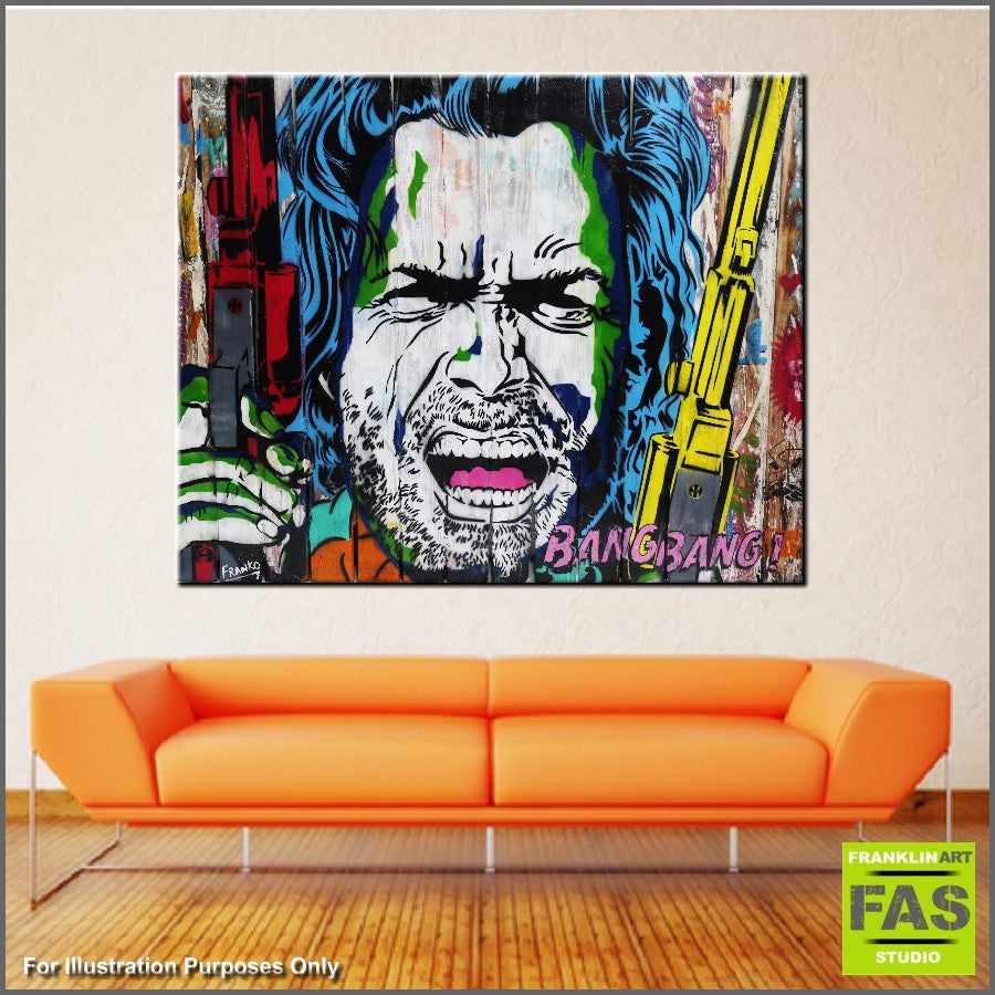 Be Inspired! Urban Pop Colourful Clint Eastwood (SOLD)-urban pop-Franko-[Franko]-[huge_art]-[Australia]-Franklin Art Studio