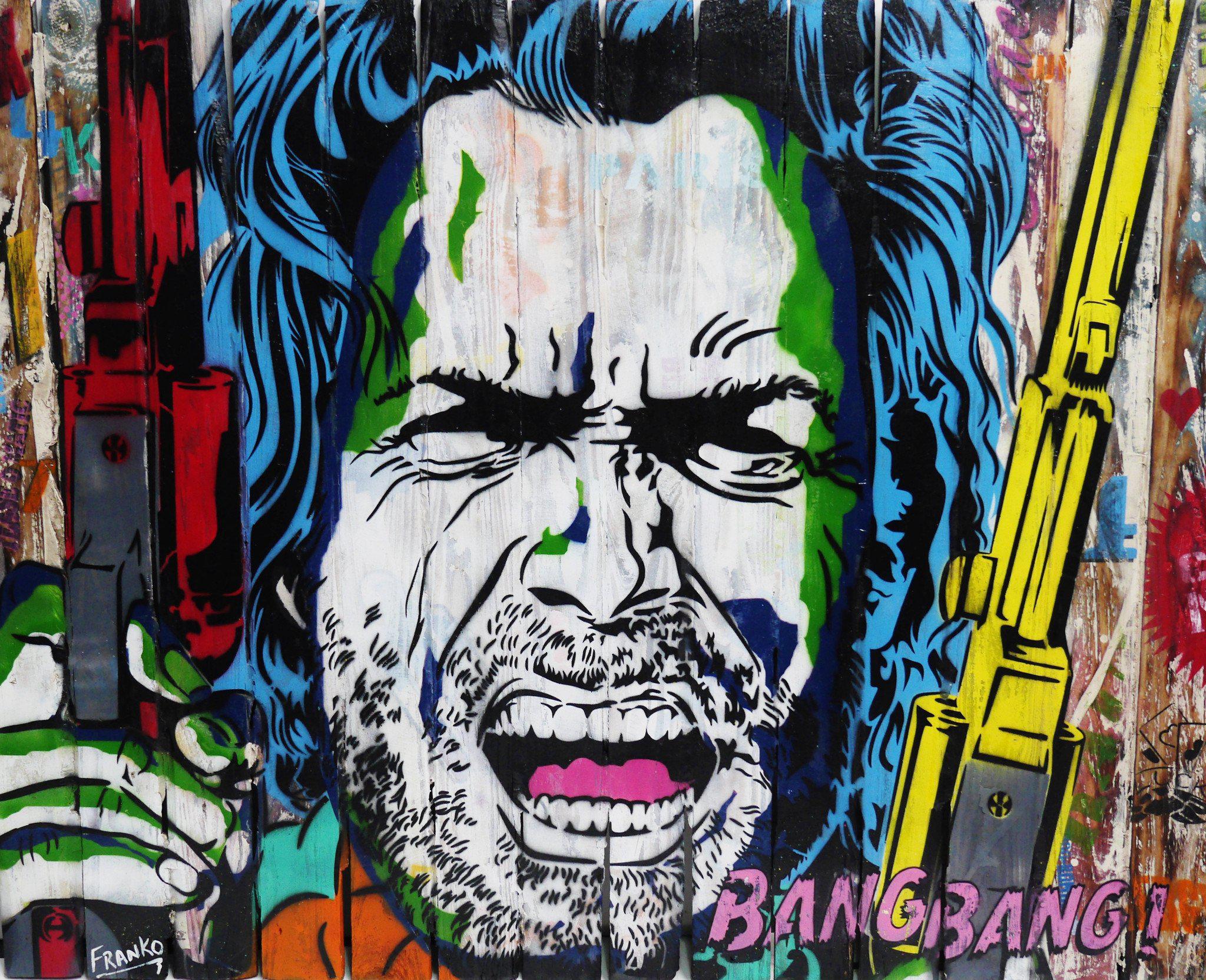 Be Inspired! Urban Pop Colourful Clint Eastwood (SOLD)-urban pop-Franko-[Franko]-[Australia_Art]-[Art_Lovers_Australia]-Franklin Art Studio