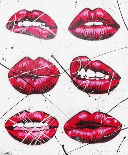 Be Inspired! Urban Pop Lips Mouth (SOLD)-urban pop-[Franko ]-[Gallery]-[popular]-[Australia]-Franklin Art Studio