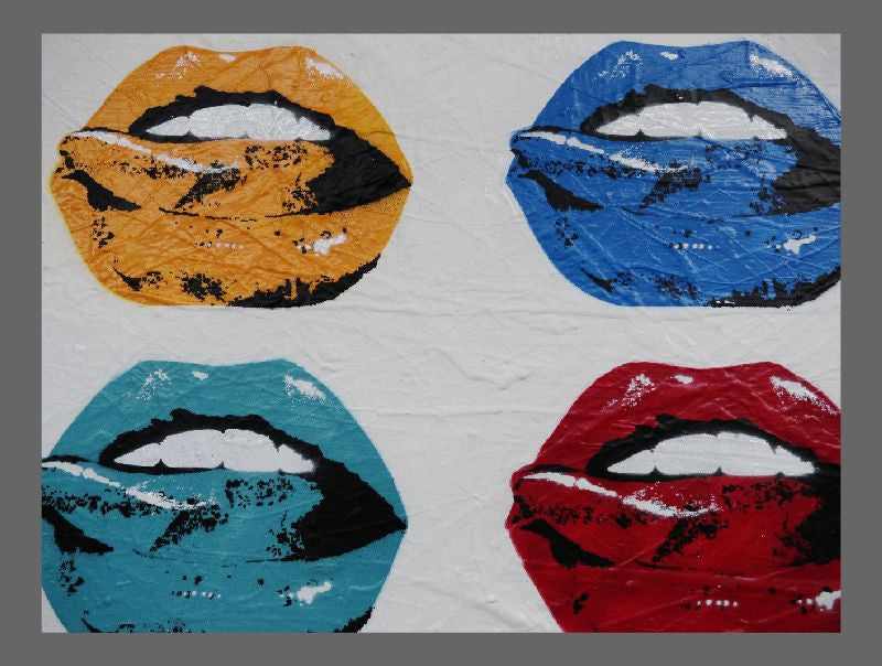 Be Inspired! Urban Pop Lips Tongue (SOLD)-urban pop-[Franko]-[Artist]-[Australia]-[Painting]-Franklin Art Studio