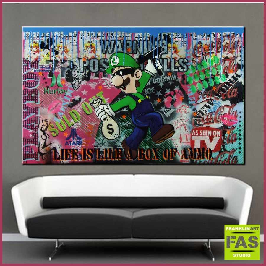 Be Inspired! Urban Pop Luigi Ammo (SOLD)-concrete-Franko-[huge]-[Australian]-[best Selling]-Franklin Art Studio