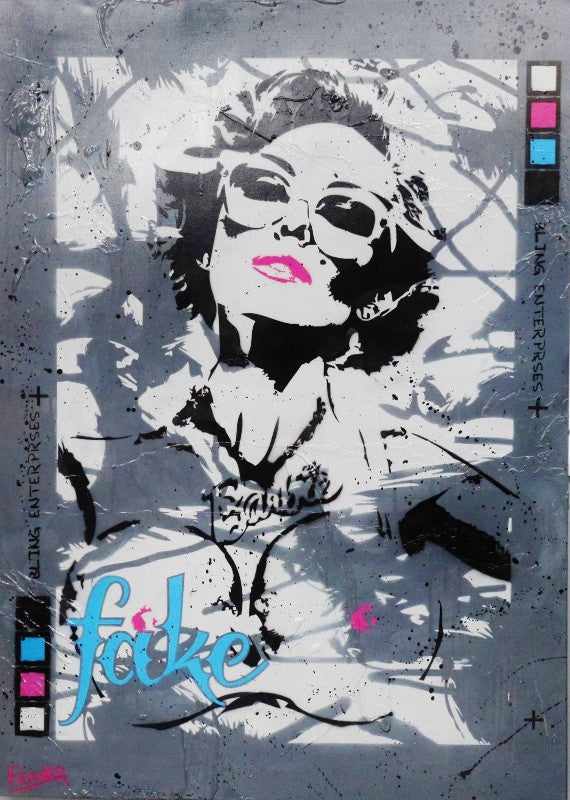 Be Inspired! Urban Pop Madonna Grey (SOLD)-urban pop-[Franko ]-[Gallery]-[popular]-[Australia]-Franklin Art Studio