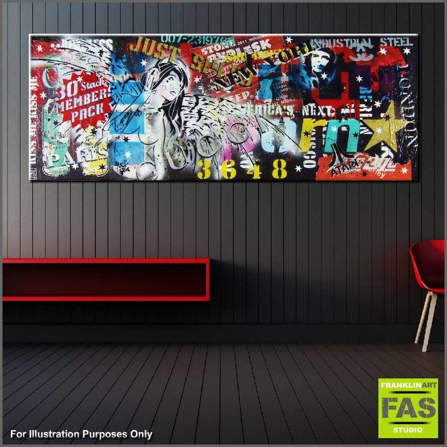 Be Inspired! Urban Pop Nude Headphone Angel (SOLD)-urban pop-Franko-[huge]-[Australian]-[best Selling]-Franklin Art Studio