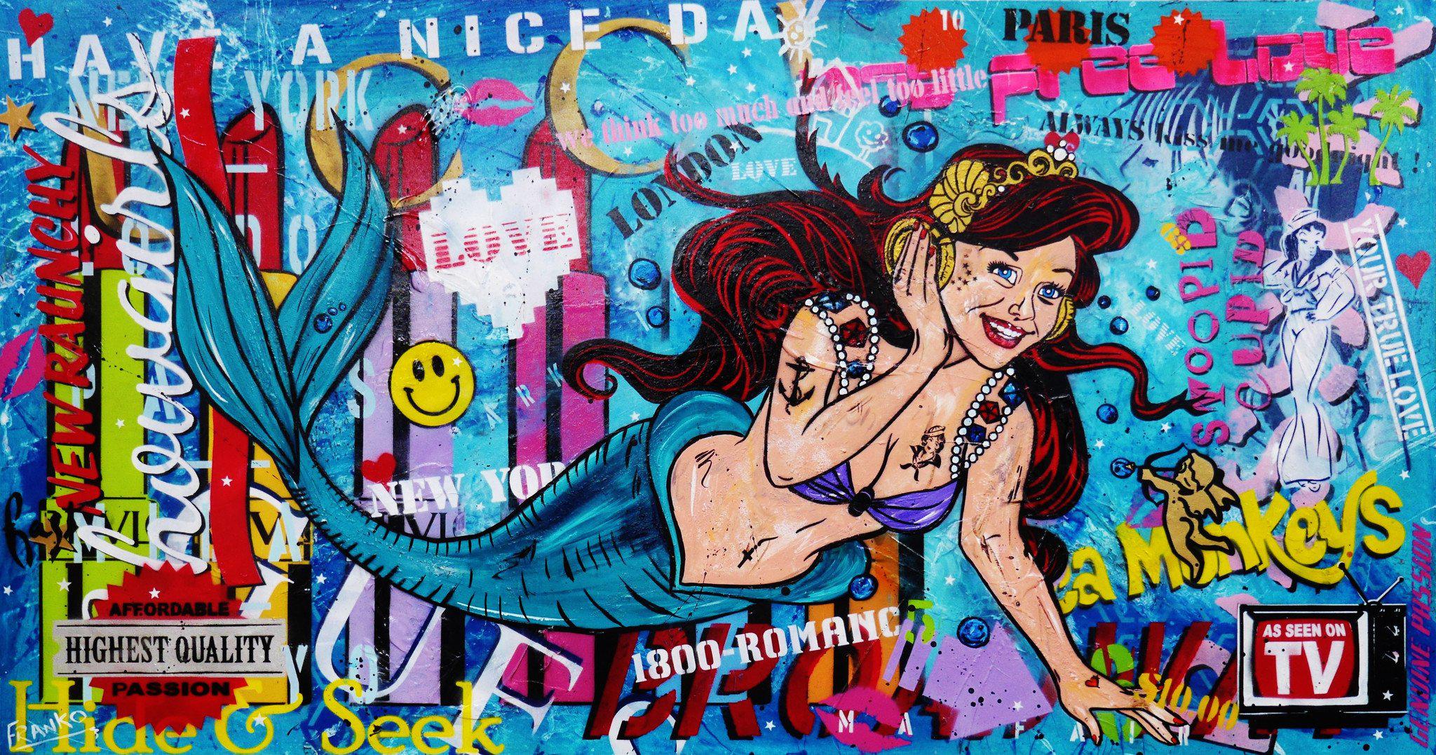 Be Inspired! Urban Pop The Little Mermaid (SOLD)-urban pop-Franko-[Franko]-[Australia_Art]-[Art_Lovers_Australia]-Franklin Art Studio