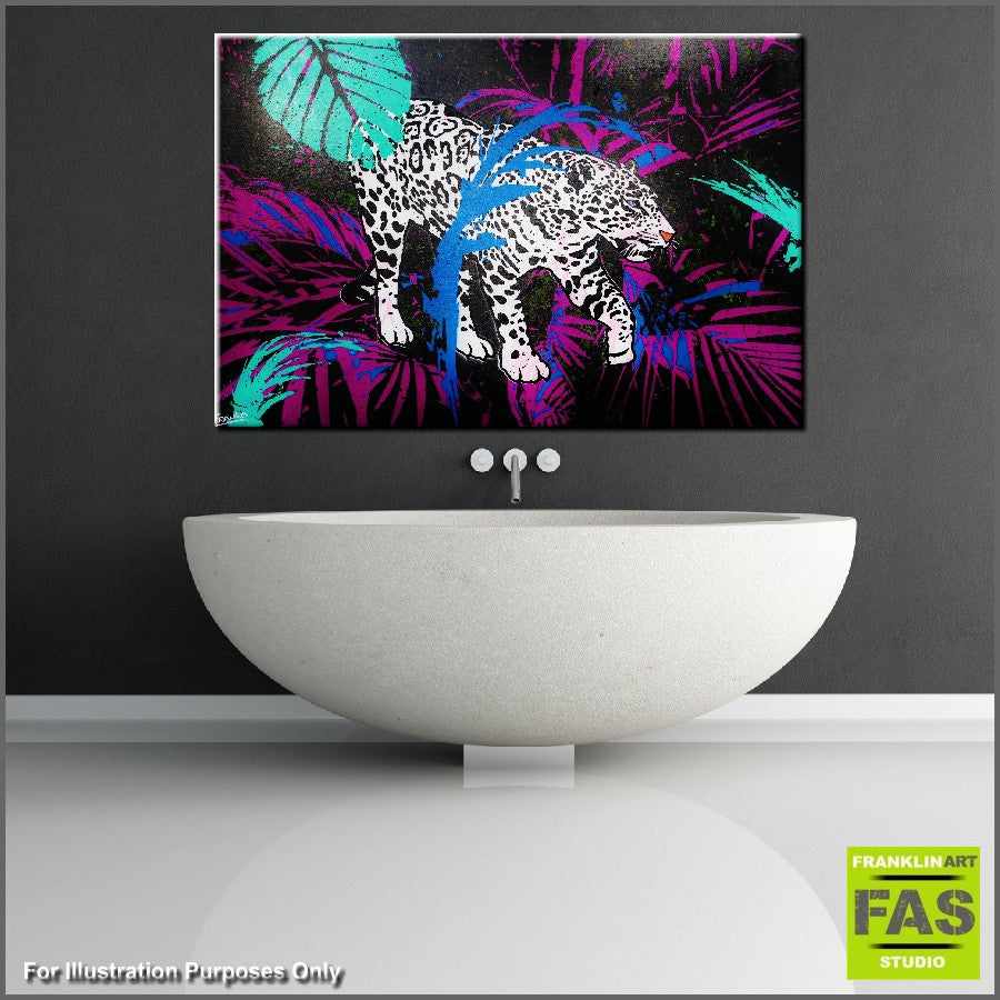 Be Inspired! Urban Pop White Leopard (SOLD)-urban pop-Franko-[Franko]-[huge_art]-[Australia]-Franklin Art Studio