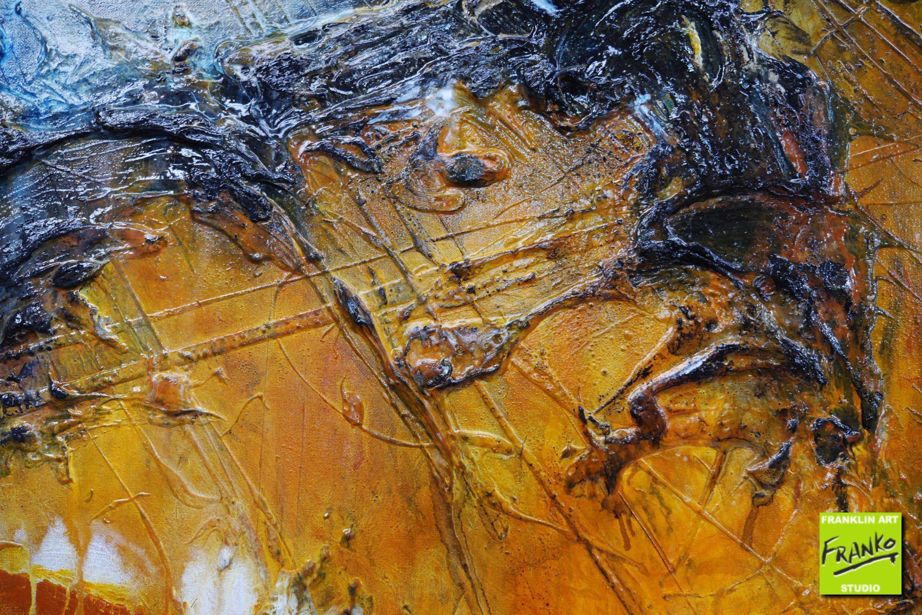 Beach Pool 160cm x 100cm Blue Sienna Textured Abstract Painting (SOLD)