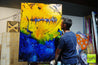Beached Again 140cm x 100cm Sienna Blue Textured Abstract Painting (SOLD)-Abstract-[Franko Artist]-[Gold Coast]-[Brisbane]-[Huge]-Franklin Art Studio