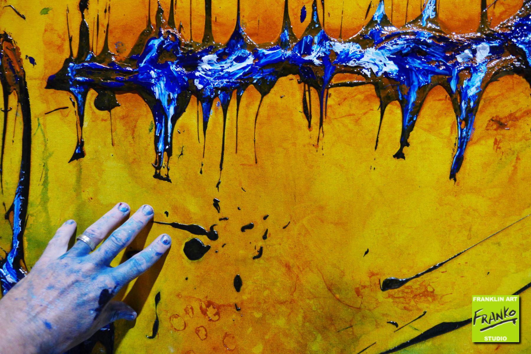 Beached Again 140cm x 100cm Sienna Blue Textured Abstract Painting (SOLD)-Abstract-[Franko]-[Artist]-[Australia]-[Painting]-Franklin Art Studio