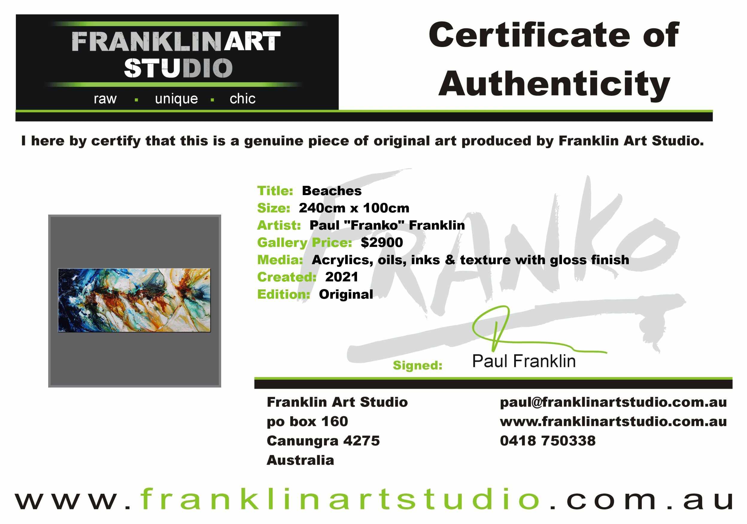 Beaches 240cm x 100cm Sienna Green Textured Abstract Painting (SOLD)-Abstract-[Franko Artist]-[Cheryl]-[Wendy]-[Gabriela]-Franklin Art Studio