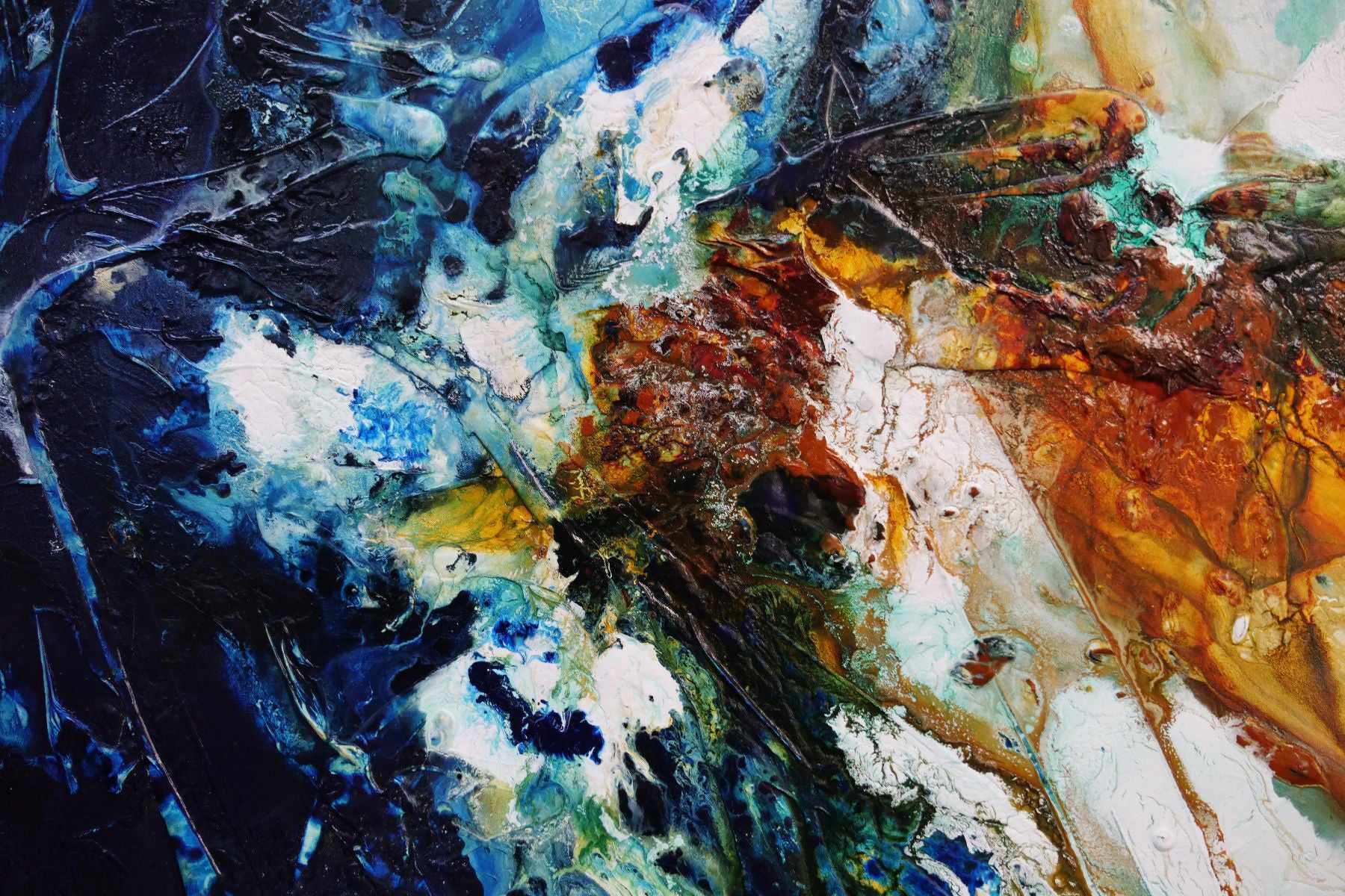 Beaches 240cm x 100cm Sienna Green Textured Abstract Painting (SOLD)
