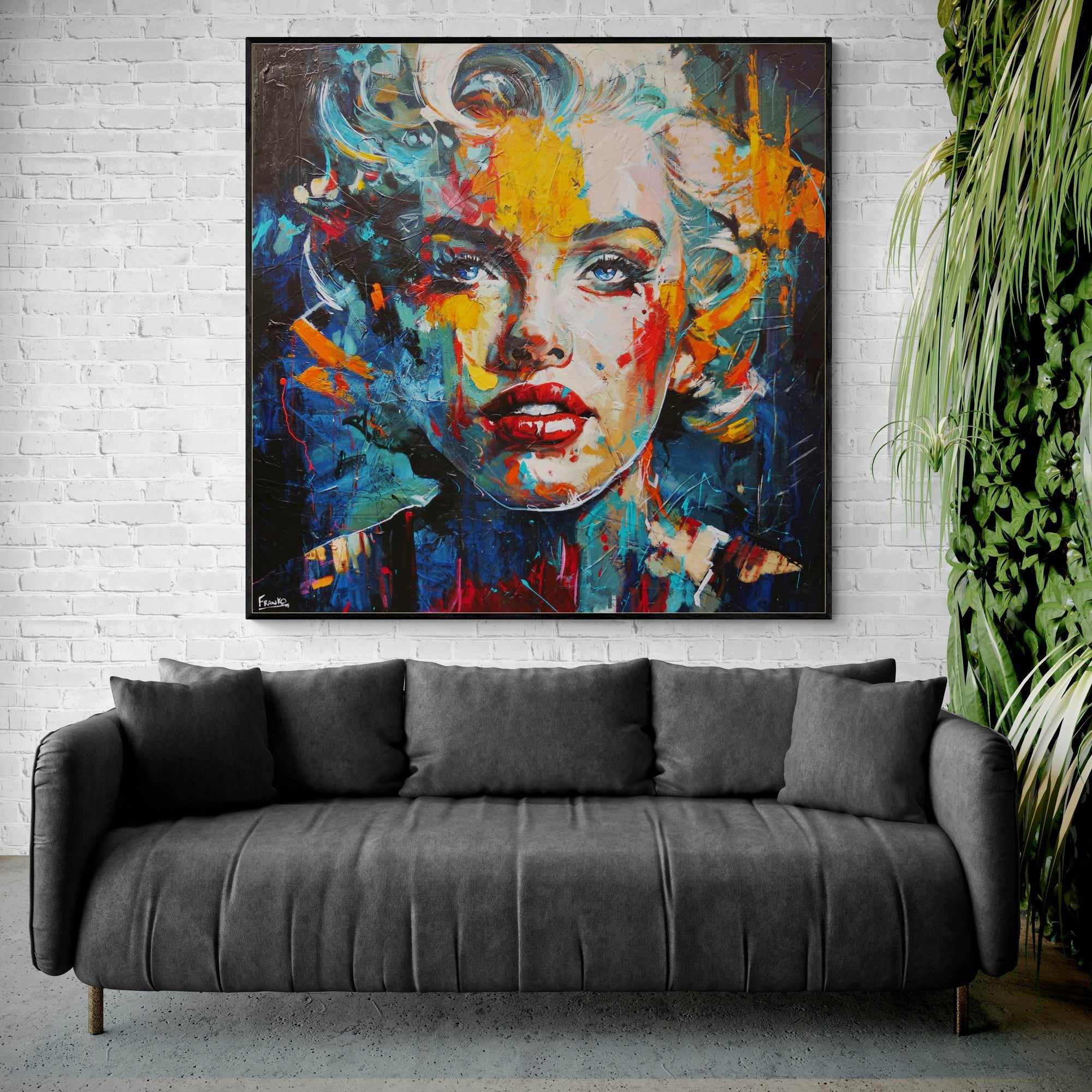 Beauty Crush 150cm x 150cm Marilyn Monroe Abstract Realism Textured Painting (SOLD)-people-Franko-[huge]-[Australian]-[best Selling]-Franklin Art Studio