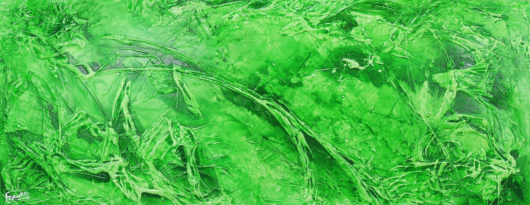 Being Green 200cm x 80cm Green Abstract Painting (SOLD)-Abstract-Franko-[Franko]-[Australia_Art]-[Art_Lovers_Australia]-Franklin Art Studio