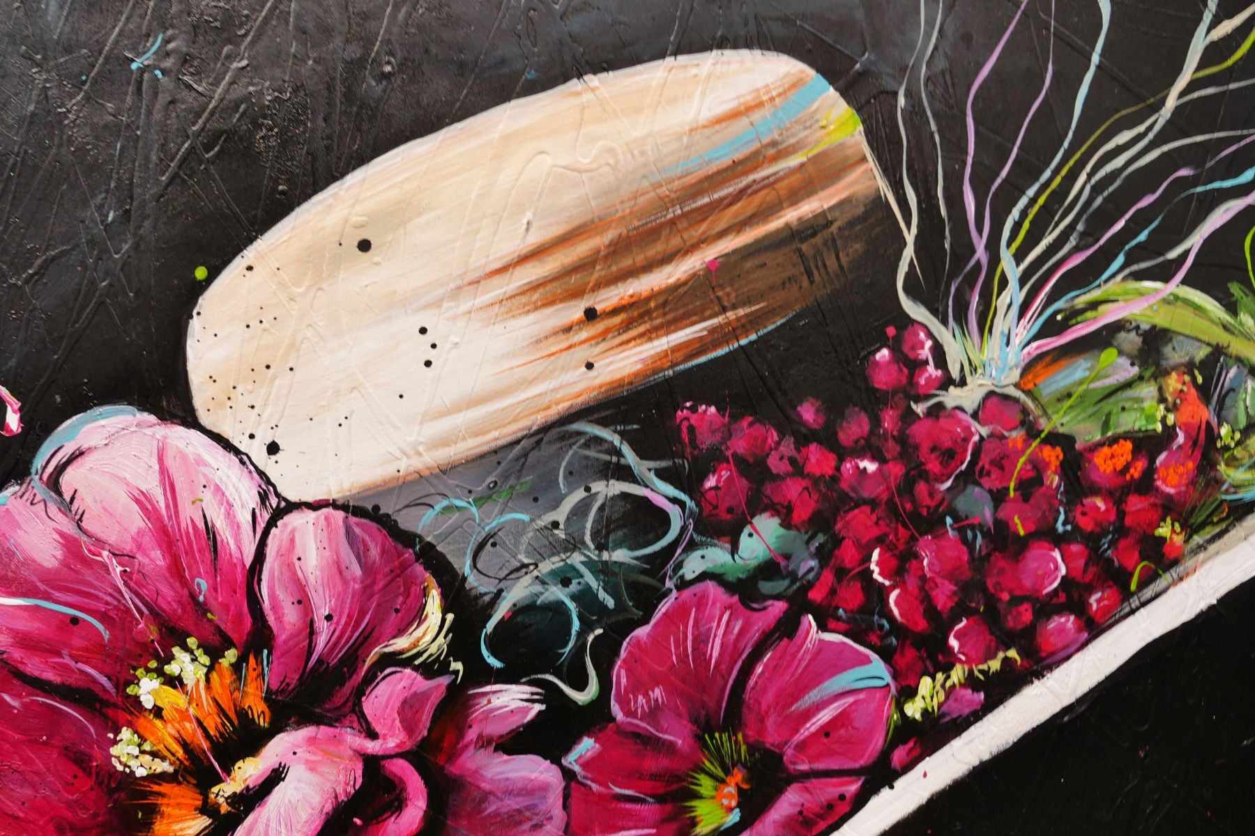Bella 140cm x 180cm Flower Hat Abstract Elegance Textured Painting