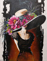 Bella 140cm x 180cm Flower Hat Abstract Elegance Textured Painting-people-Franko-[Franko]-[Australia_Art]-[Art_Lovers_Australia]-Franklin Art Studio