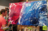 Better Than Sex 160cm x 100cm Blue Pink Abstract Painting (SOLD)-Abstract-Franko-[franko_artist]-[Art]-[interior_design]-Franklin Art Studio