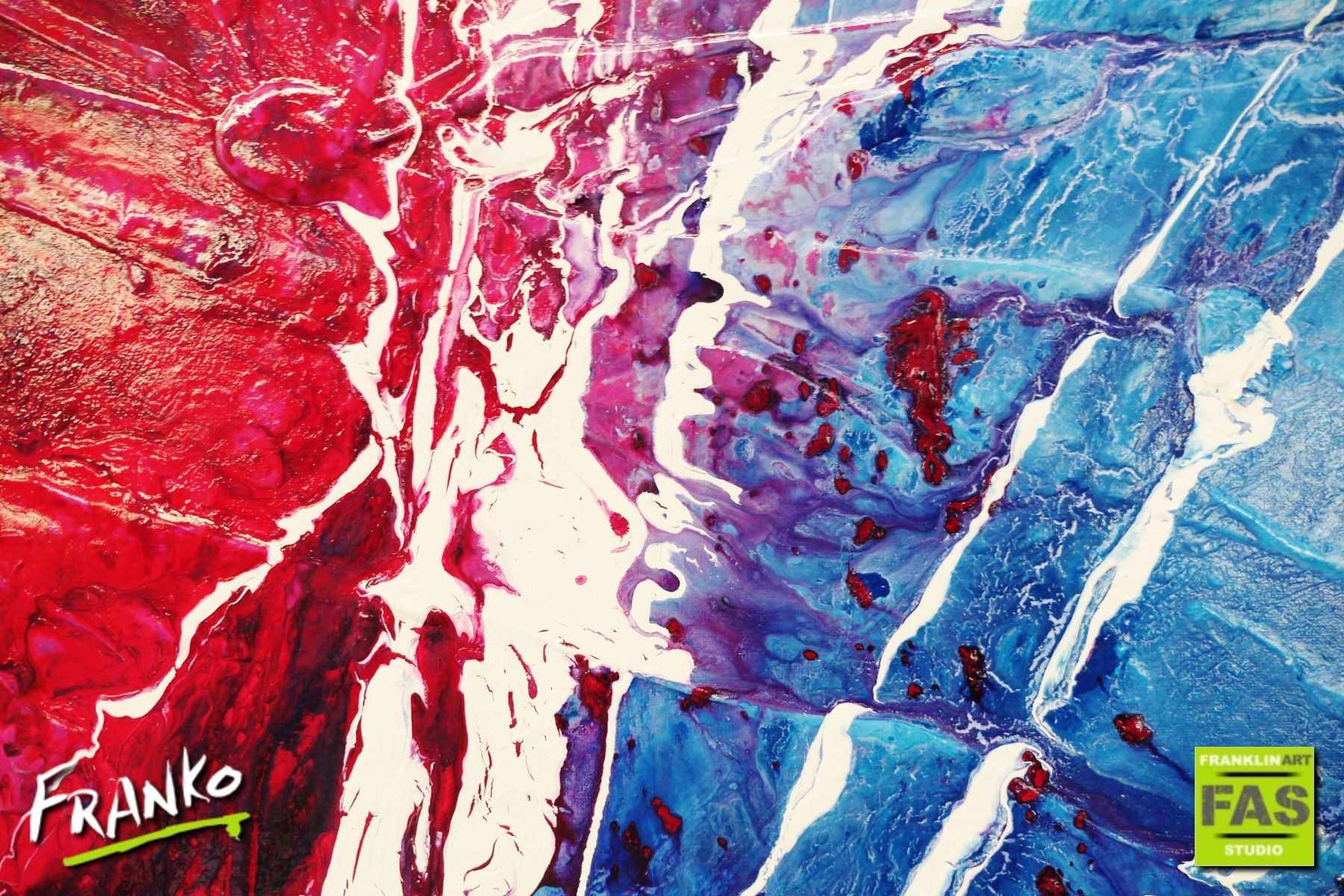 Better Than Sex 160cm x 100cm Blue Pink Abstract Painting (SOLD)