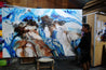 Big Country 280cm x 170cm Malt Blue Textured Abstract Painting-Abstract-Franko-[franko_artist]-[Art]-[interior_design]-Franklin Art Studio