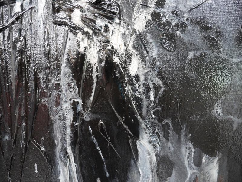 Black Beauty 160cm x 100cm Black Abstract Painting (SOLD)
