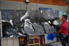 Black Magic 270cm x 120cm Black Grey Textured Abstract Painting (SOLD)-Abstract-[Franko Artist]-[Gold Coast]-[Brisbane]-[Huge]-Franklin Art Studio
