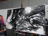 Black Marble 190cm x 100cm Black and White Abstract Painting (SOLD)-abstract-Franko-[franko_artist]-[Art]-[interior_design]-Franklin Art Studio