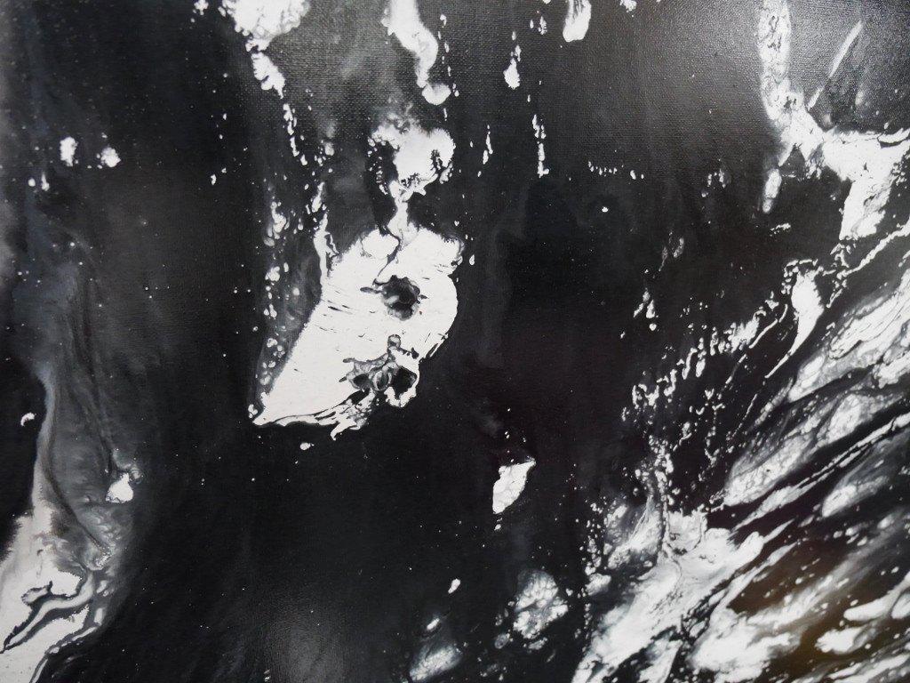 Black Marble 190cm x 100cm Black and White Abstract Painting (SOLD)-abstract-[Franko]-[Artist]-[Australia]-[Painting]-Franklin Art Studio