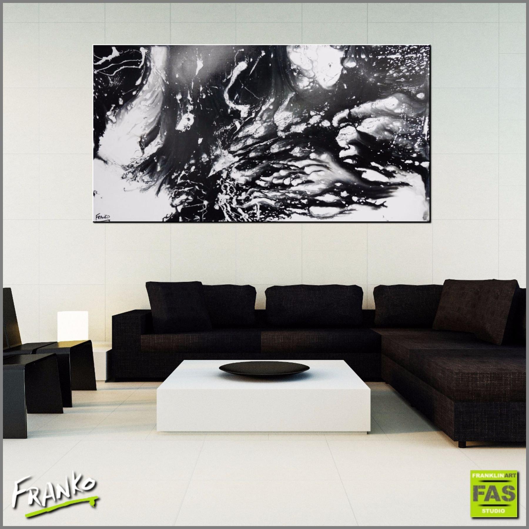 Black Marble 190cm x 100cm Black and White Abstract Painting (SOLD)-abstract-Franko-[Franko]-[huge_art]-[Australia]-Franklin Art Studio