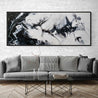 Black Pearl 200cm x 80cm Black White Textured Abstract Painting (SOLD)-Abstract-Franko-[Franko]-[huge_art]-[Australia]-Franklin Art Studio
